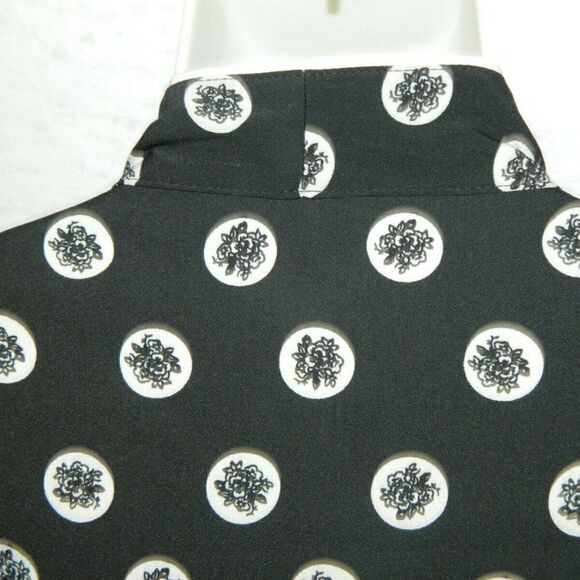 ModCloth Dress Back White Polka Dots Pleated Shirt Dress Tie Neck  Size XXS - Picture 7 of 8